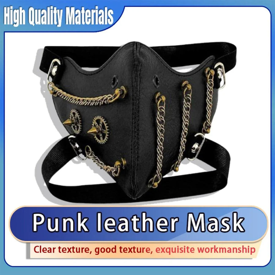 Punk Style Chain Mask Gothic Party Face Cover Cosplay Accessory for Men Women
