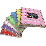 Tealight Candles 10 or 50 Pack Unscented Long Burning for Wedding Party Decor - Purple- 2 Hours10PCS - Side View