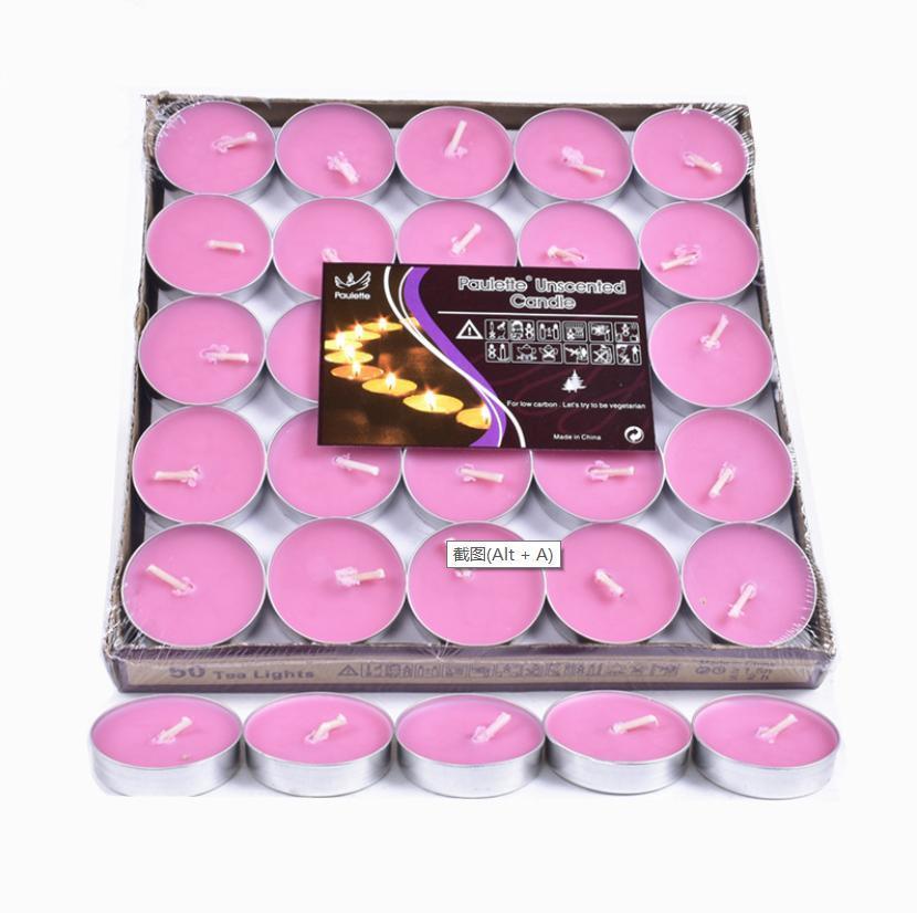 Tealight Candles 10 or 50 Pack Unscented Long Burning for Wedding Party Decor - Purple- 2 Hours10PCS