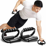 Push Up Bar Stand S Shape Home Workout Arm Chest Trainer Indoor Fitness Tool - Close-Up Angle