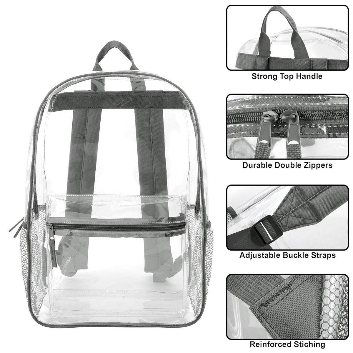 Waterproof Transparent Backpack Double Shoulder Large Capacity School Travel Bag