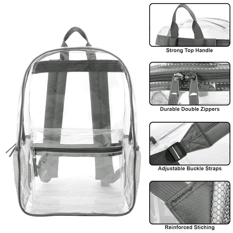 Waterproof Transparent Backpack Double Shoulder Large Capacity School Travel Bag