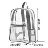 Waterproof Transparent Backpack Double Shoulder Large Capacity School Travel Bag - Side View