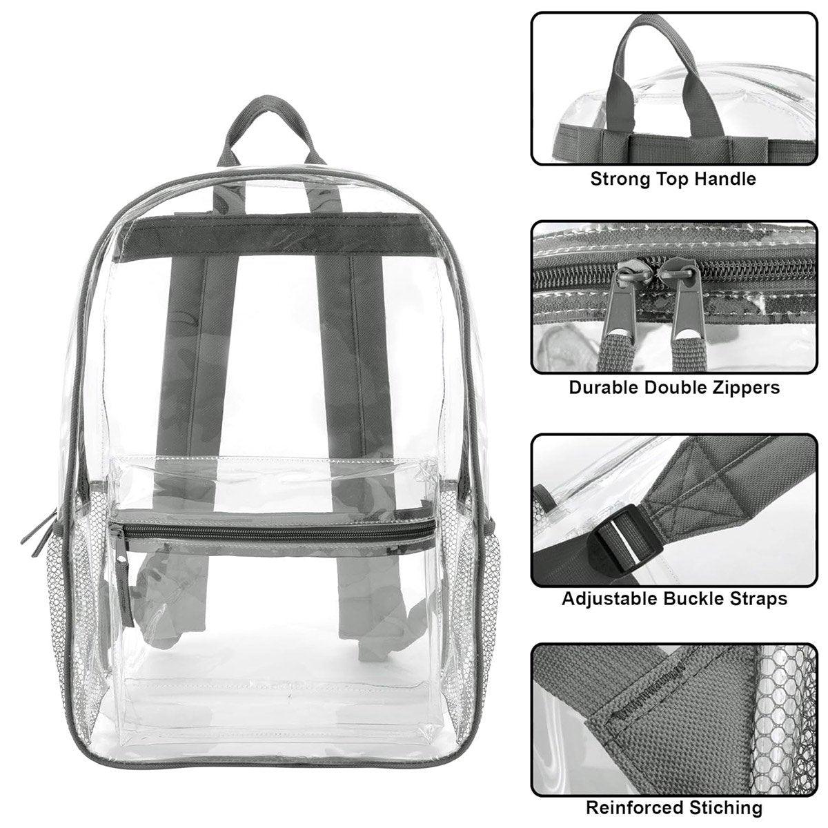 Waterproof Transparent Backpack Double Shoulder Large Capacity School Travel Bag