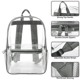 Waterproof Transparent Backpack Double Shoulder Large Capacity School Travel Bag - Top-Down View