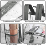 Waterproof Transparent Backpack Double Shoulder Large Capacity School Travel Bag - 45-Degree Angle