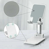 Foldable Adjustable Universal Desk Stand Holder For Mobile Phone Tablet Portable - White - Top-Down View