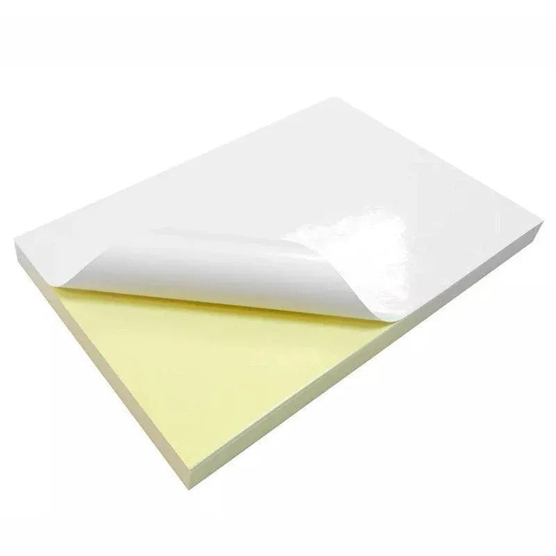 A4 Self Adhesive Sticker Paper Sheet Label Laser Inkjet Print Mailing Address - White Glossy*100 PCS