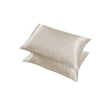 2X Satin Pillow Case Bedroom Pillowcase Cushion Covers Home Decor Luxury Slip - Beige - Extra Image