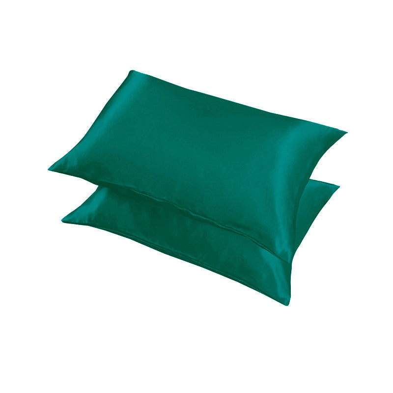 2X Satin Pillow Case Bedroom Pillowcase Cushion Covers Home Decor Luxury Slip - Black