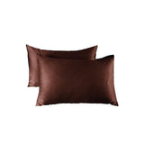 2X Satin Pillow Case Bedroom Pillowcase Cushion Covers Home Decor Luxury Slip - Grey