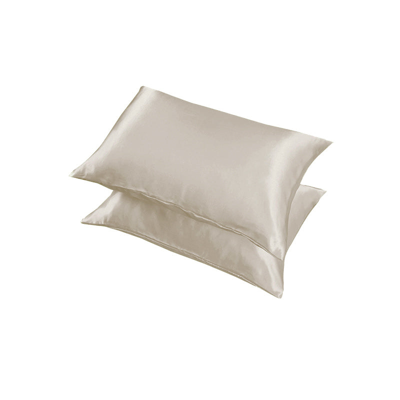 2X Satin Pillow Case Bedroom Pillowcase Cushion Covers Home Decor Luxury Slip - Grey