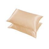 2X Satin Pillow Case Bedroom Pillowcase Cushion Covers Home Decor Luxury Slip - Ivory - Rear View