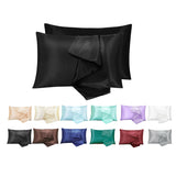 2X Satin Pillow Case Bedroom Pillowcase Cushion Covers Home Decor Luxury Slip - Light Green - Front View
