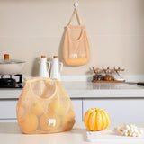 Vegetable Onion Potato Hanging Bag Kitchen Garlic Ginger Mesh Storage Bag - Dark Blue - Top-Down View
