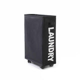 Large Foldable Laundry Washing Clothes Storage Bag Hamper Basket Bin Organiser - Red - Rear View