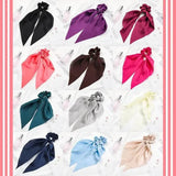 Chiffon Ponytail Scarf Bow Elastic Hair Rope Tie Scrunchies Ribbon Hair Bands - 1 - 45-Degree Angle