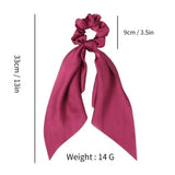 Chiffon Ponytail Scarf Bow Elastic Hair Rope Tie Scrunchies Ribbon Hair Bands - 1 - Rear View