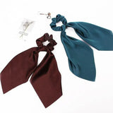 Chiffon Ponytail Scarf Bow Elastic Hair Rope Tie Scrunchies Ribbon Hair Bands - 1 - Extra Image