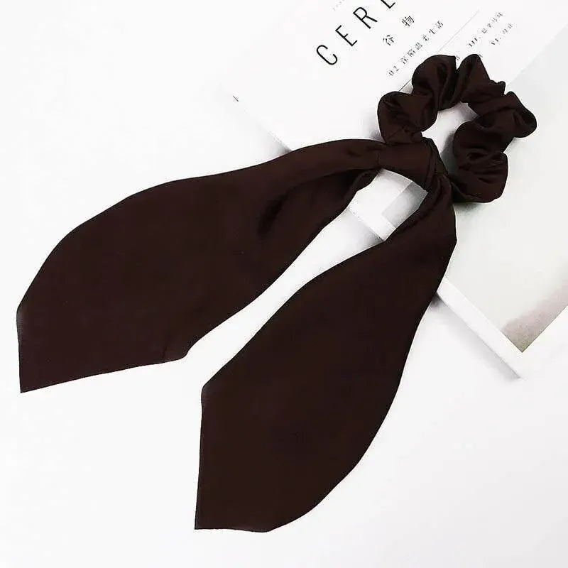 Chiffon Ponytail Scarf Bow Elastic Hair Rope Tie Scrunchies Ribbon Hair Bands - 2