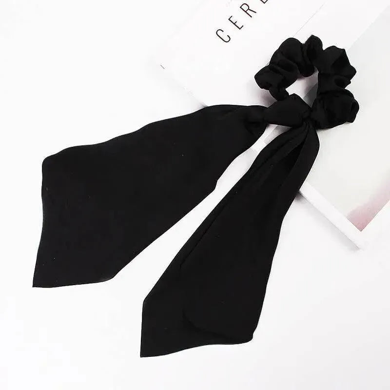 Chiffon Ponytail Scarf Bow Elastic Hair Rope Tie Scrunchies Ribbon Hair Bands - 2
