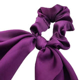 Chiffon Ponytail Scarf Bow Elastic Hair Rope Tie Scrunchies Ribbon Hair Bands - 4 - Close-Up Angle