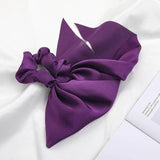 Chiffon Ponytail Scarf Bow Elastic Hair Rope Tie Scrunchies Ribbon Hair Bands - 4 - Low Angle