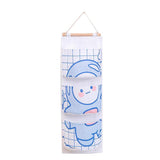3 Pocket Hanging Storage Bag with Wooden Rod for Wall or Door Organisation - Bear - Low Angle