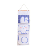 3 Pocket Hanging Storage Bag with Wooden Rod for Wall or Door Organisation - Rabbit - Extra Image