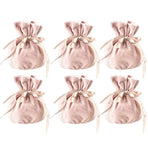 6PCS Velvet Cloth Drawstring Bags Gift Bag Jewelry Ring Pouch Earring Favor - Pink-6PCS