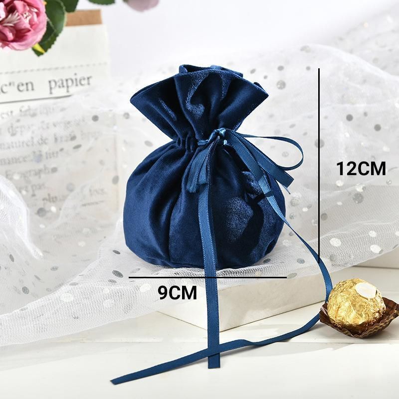 6PCS Velvet Cloth Drawstring Bags Gift Bag Jewelry Ring Pouch Earring Favor - Pink-6PCS