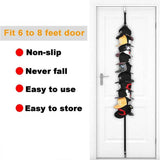 Over Door Hat Rack Baseball Cap Holder Storage Strap with Clips Closet Organizer - 10 Clips - Rear View