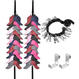 Over Door Hat Rack Baseball Cap Holder Storage Strap with Clips Closet Organizer - 20 Cips