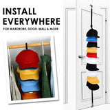 Over Door Hat Rack Baseball Cap Holder Storage Strap with Clips Closet Organizer - 20 Cips - Extra Image