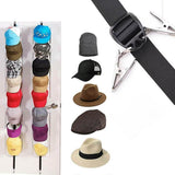 Over Door Hat Rack Baseball Cap Holder Storage Strap with Clips Closet Organizer - 20 Cips - Extra Image