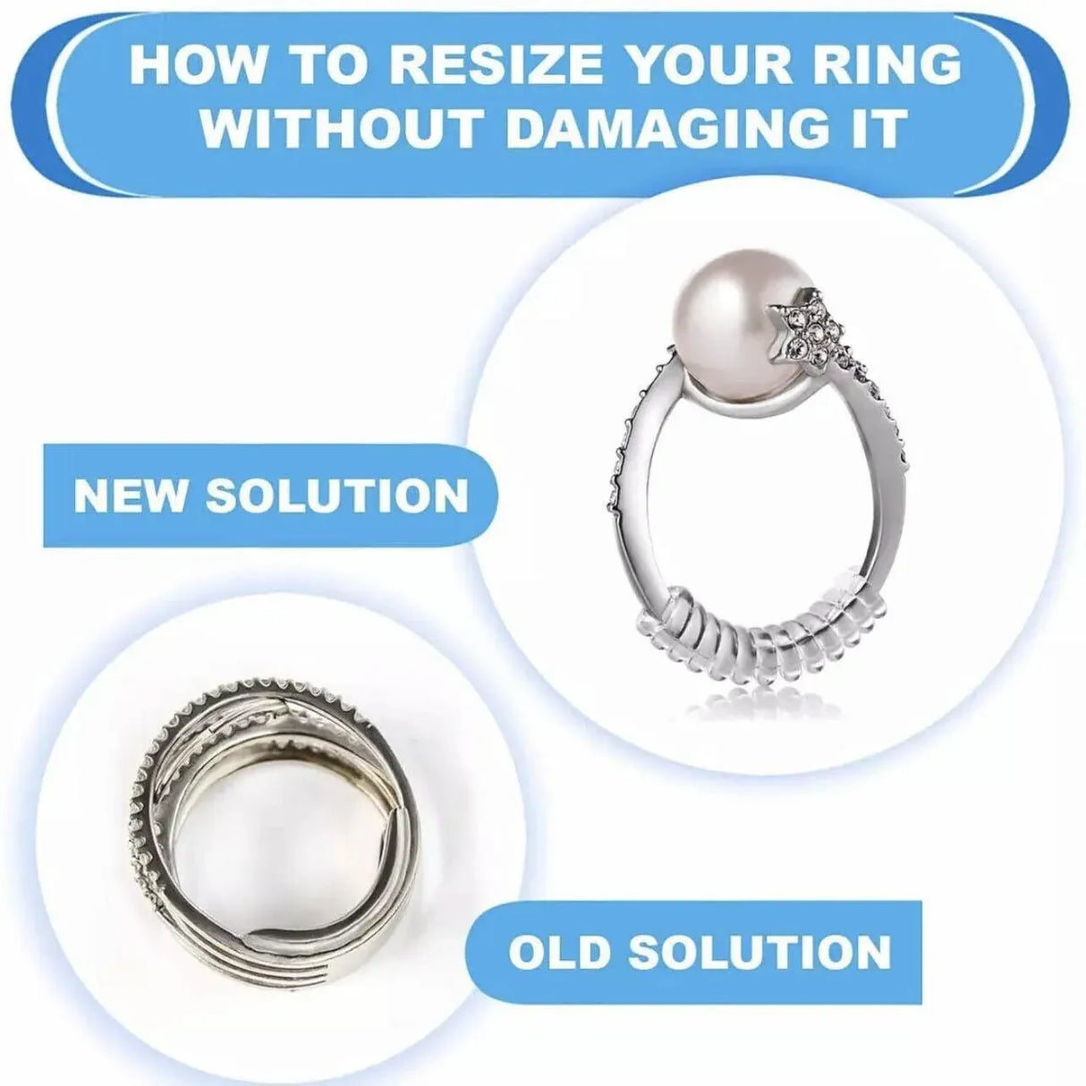 5-20 X Ring Size Adjuster Reducer Spiral Invisible Snugs Guard Resizer Jewellery - 20PCS