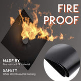 Gas Stove Burner Covers Reusable Hob Protectors Non Stick Liner Pad 4 Pcs - 4 PCS Black - Top-Down View