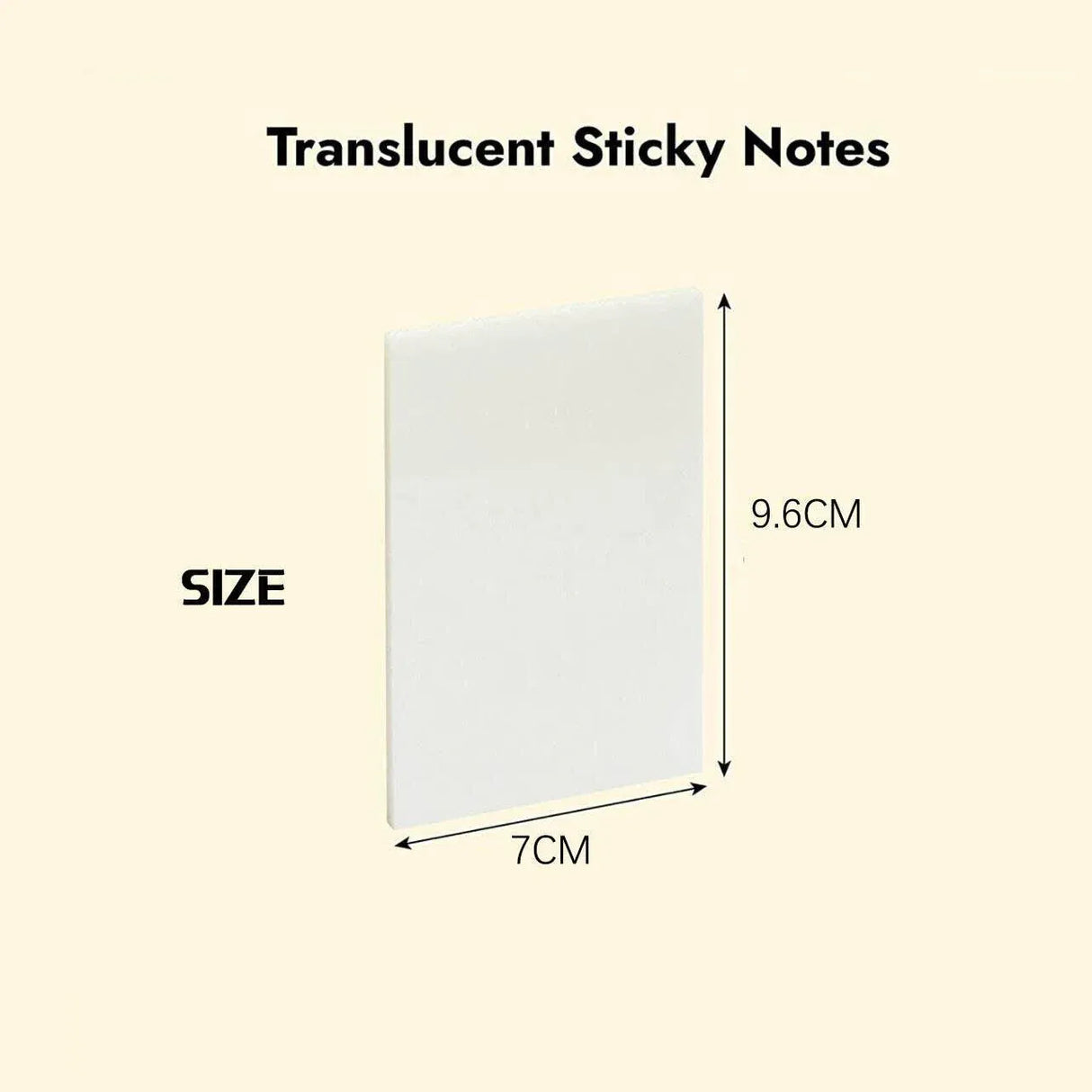 50 Sheets Clear Sticky Notes Pad Waterproof Self-Adhesive Memo Message Note Au - 50 Sheets