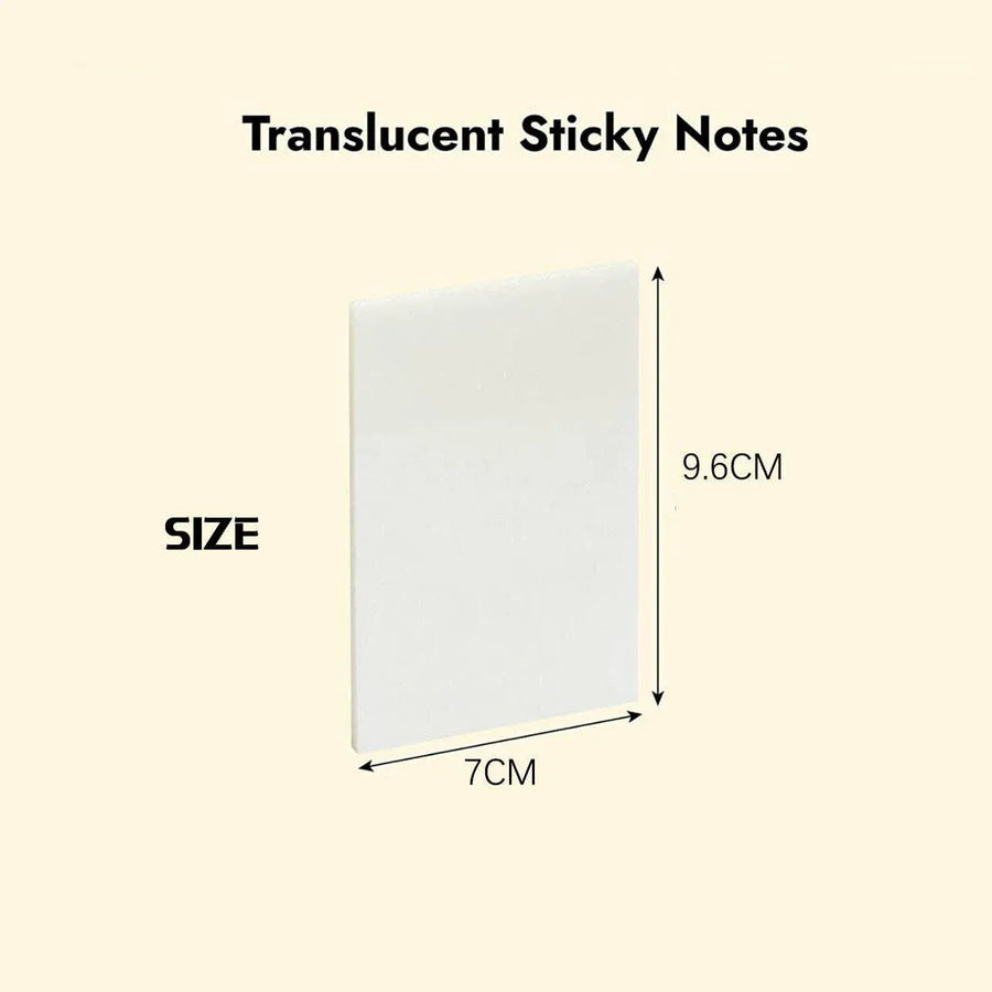 50 Sheets Clear Sticky Notes Pad Waterproof Self-Adhesive Memo Message Note Au - 50 Sheets