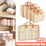 4pcs Large Capacity Quilt Storage Bags for Clothes Luggage Moving Organising Bag
