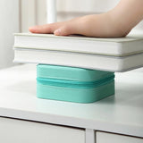 Travel Jewelry Organizer Box Portable Leather Storage Ornaments Ring Earrings - Green (10x10x5cm)