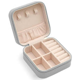 Travel Jewelry Organizer Box Portable Leather Storage Ornaments Ring Earrings - Pink (10x10x5cm) - Extra Image