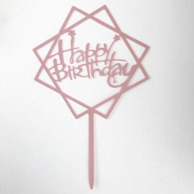 Happy Birthday Acrylic Cake Topper Cake Decoration Golden Silver Party - R20