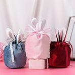 Organizer birthday party bunny ears candy bags easter rabbit gift packing bags - wine red