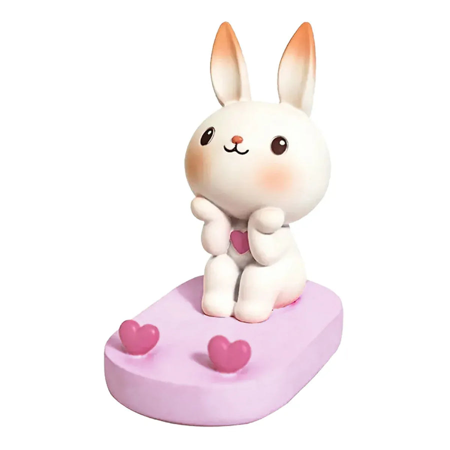 Cartoon Rabbit Phone Holder Desktop Stand Cute Mobile Phone Stand for Office - Pink
