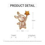 Fashion Unique Shell Rabbit Brooch for Women Versatile Star Accessory Jewelry
