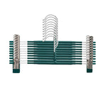 10pcs Home Wardrobe Pant Rack Hanging Trouser Organizer Clothes Hanger - Green