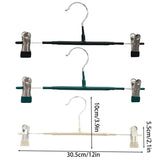 10pcs Home Wardrobe Pant Rack Hanging Trouser Organizer Clothes Hanger - Green - Top-Down View