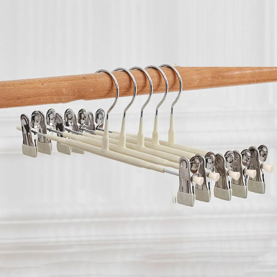 10pcs Home Wardrobe Pant Rack Hanging Trouser Organizer Clothes Hanger - Green