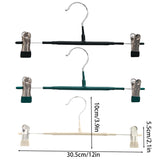 10pcs Home Wardrobe Pant Rack Hanging Trouser Organizer Clothes Hanger - Green - Side View